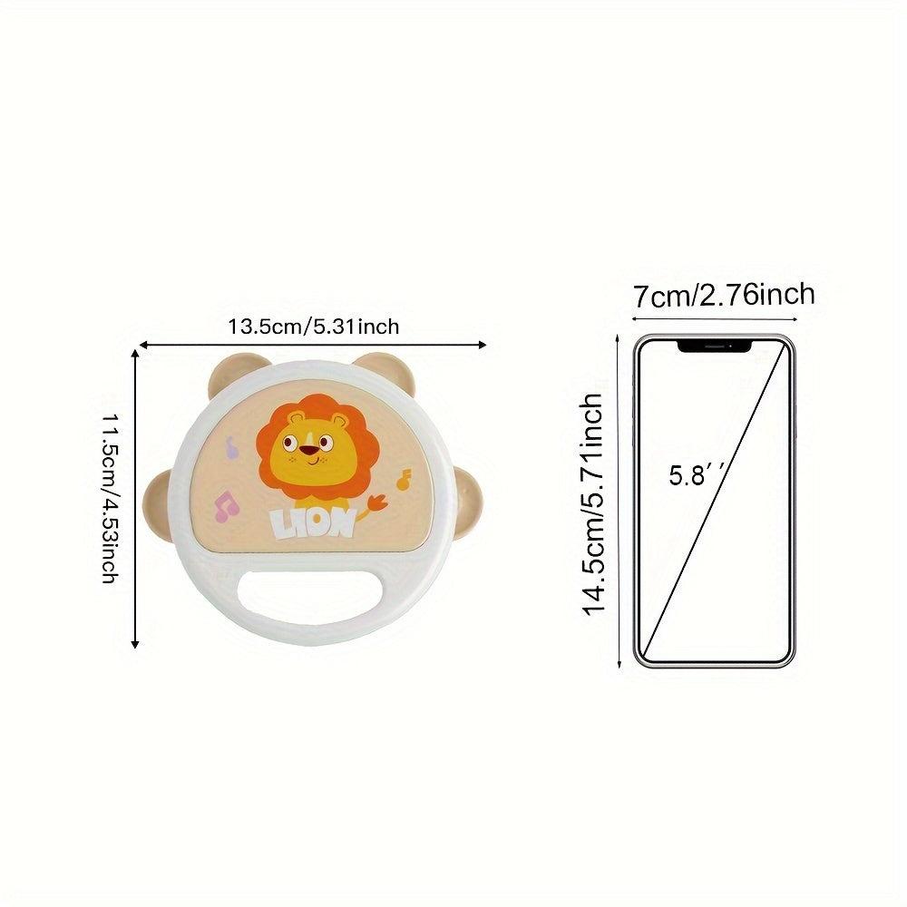 Adorable Leeuw Cartoon Rammelaar & Handtrommel Speelgoed | Ideaal voor Baby's Gripkrachttraining | Perfect voor Halloween & Kerstcadeaus