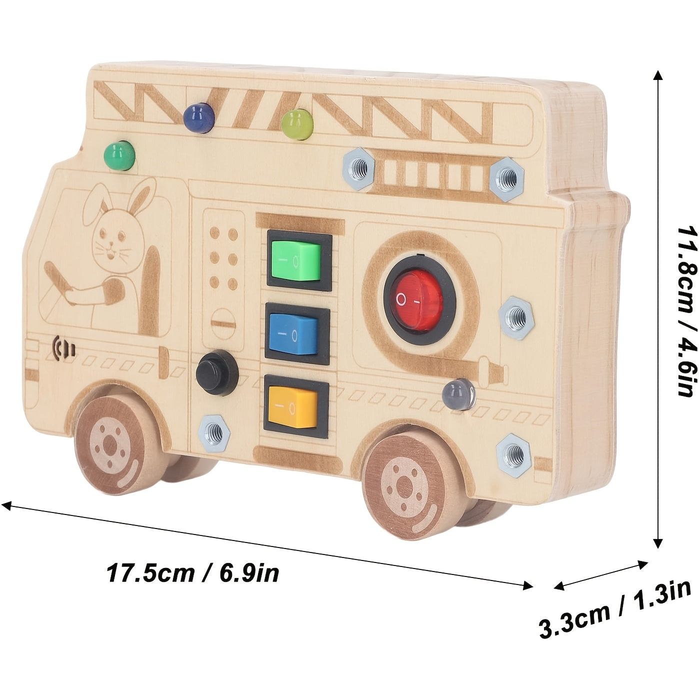 Interactief houten sensorisch bord met LED en schroevendraaier - educatief speelgoed voor kinderen