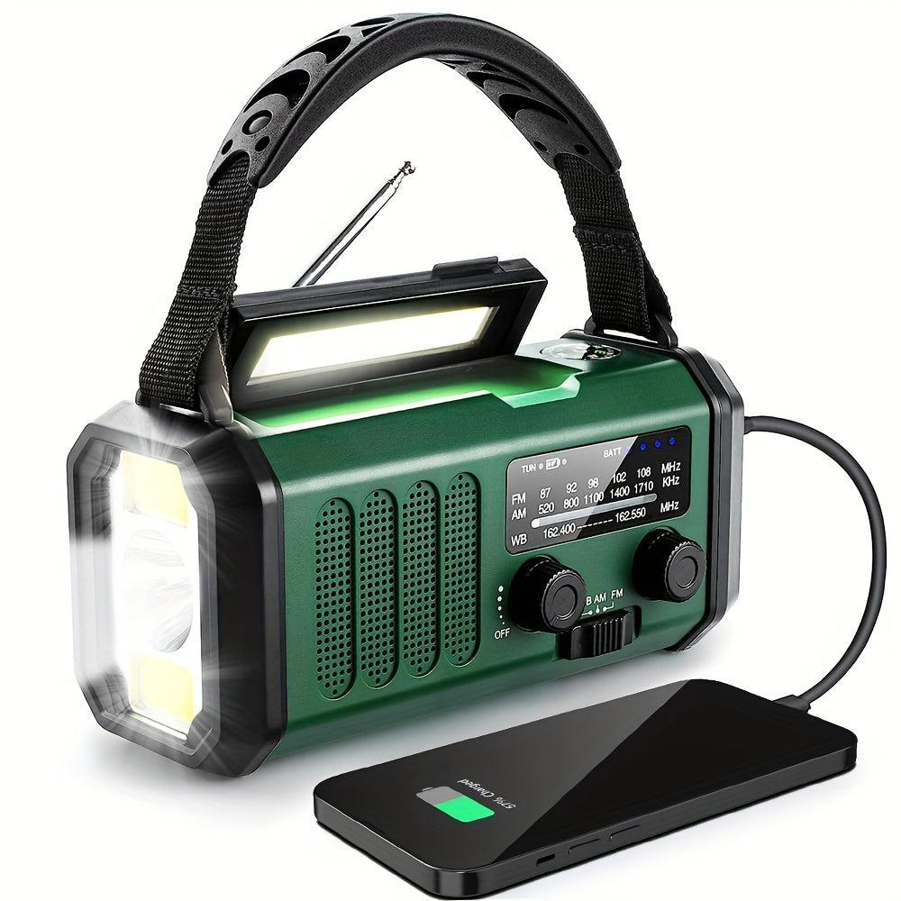 10000mAh Noodradio – Zonne-energie, Hand Crank, AM/FM, SOS Alarm & Telefoonoplader