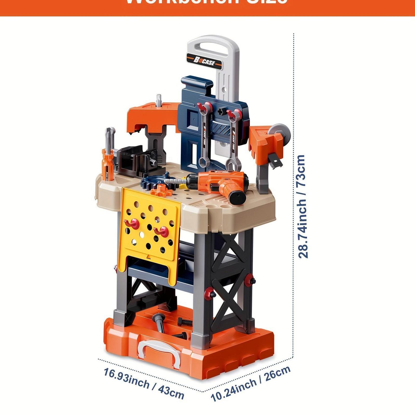 Kindergereedschapsset Transformeerbaar | Simulatie Reparatiebank – Educatief Cadeau voor Jongens & Meisjes 3+ Jaar
