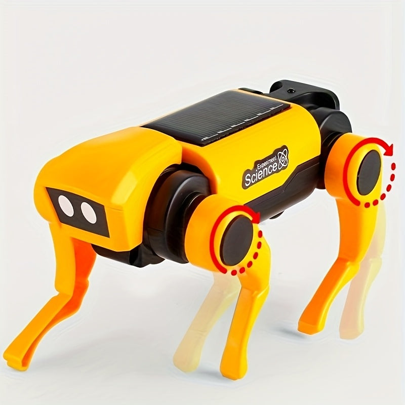 Robot Kit Dieren om te bouwen - Gele Interactieve Hond en Kat | Programmeerbaar Mechanisch Speelgoed voor Kinderen & Volwassenen | Vaderdag Cadeau
