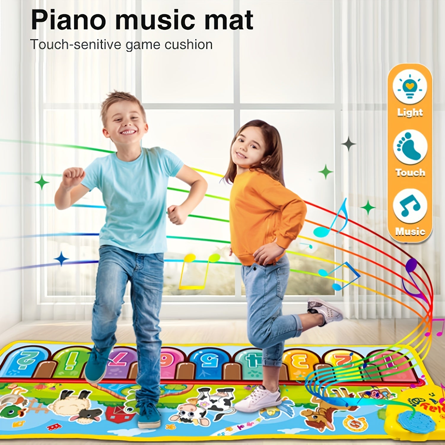 Interactieve Muziekmat voor Kinderen – Pianokleed met 24 Geluiden en Dierenmotieven, Educatief & Speels