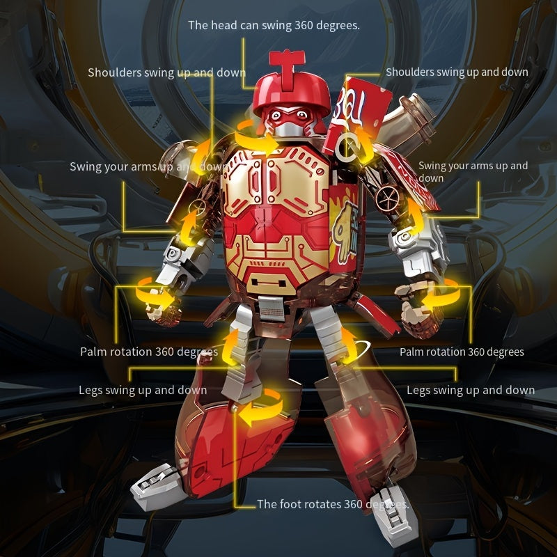 Transformeerbare Frisdrankblik Robot | Interactief Speelgoedfiguur | Duurzaam ABS | Tafeldisplay Robot voor Kinderen 14+ Jaar