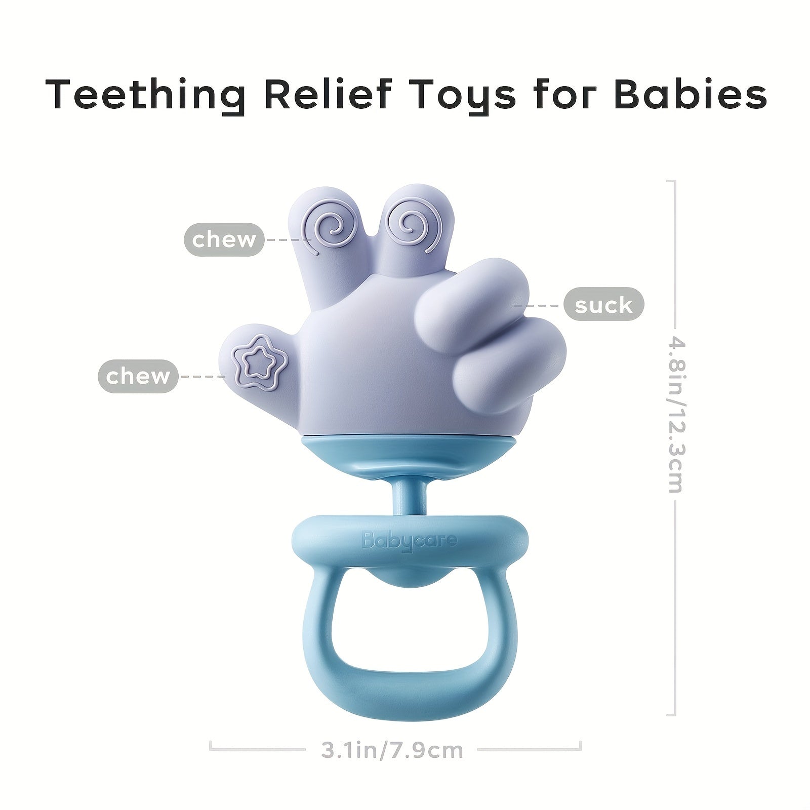 Baby Siliconen Bijtspeelgoed | Reinigen met Water, Koken, Stoomreinigen | Vaatwasmachinebestendig | Voor Baby's 0-36 Maanden