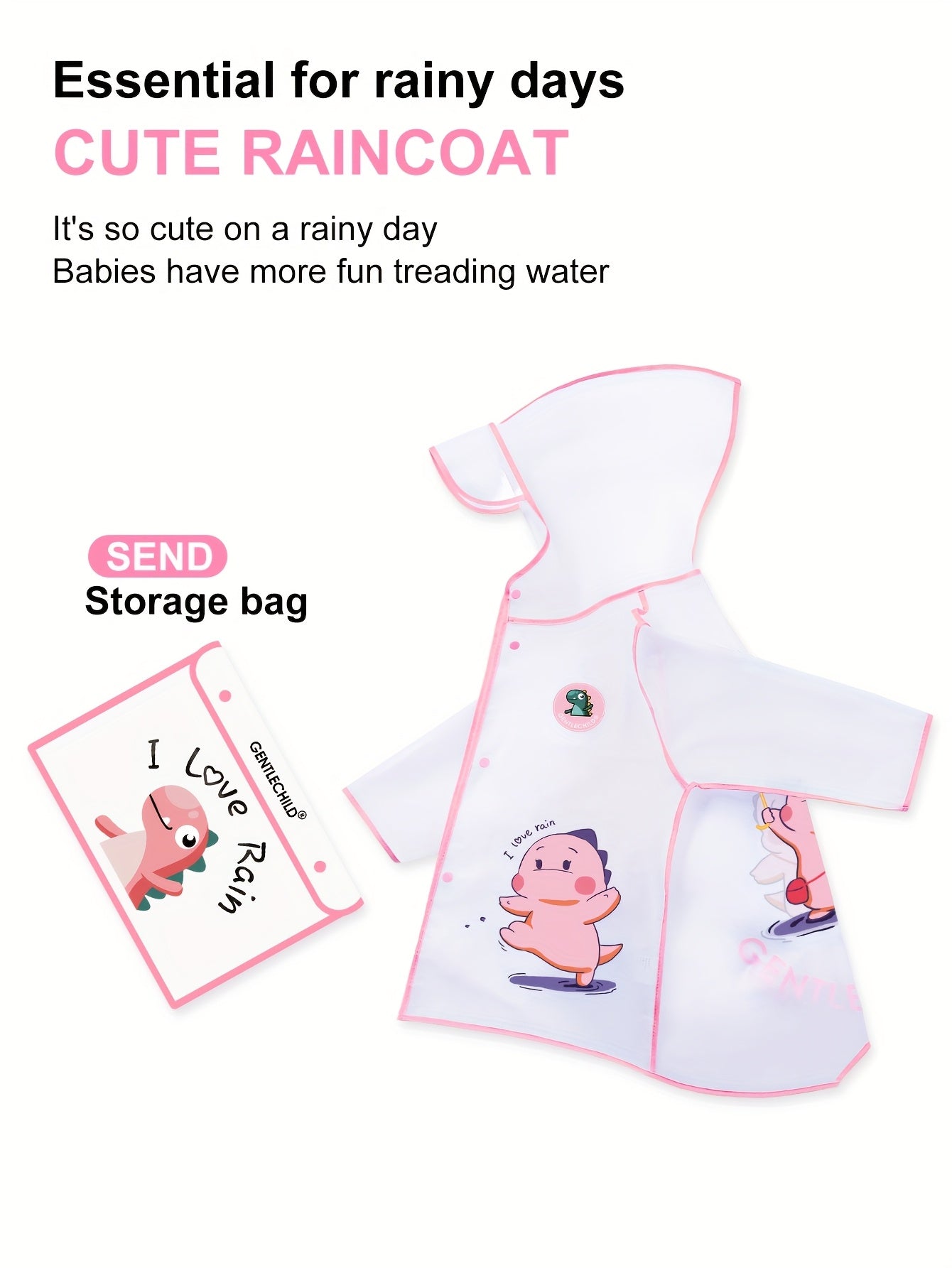 Waterdichte Regenjas met Capuchon voor Kinderen vanaf 3 Jaar - Lichtgewicht Regenponcho voor Jongens en Meisjes - Winddichte Buitenkleding voor Alle Seizoenen