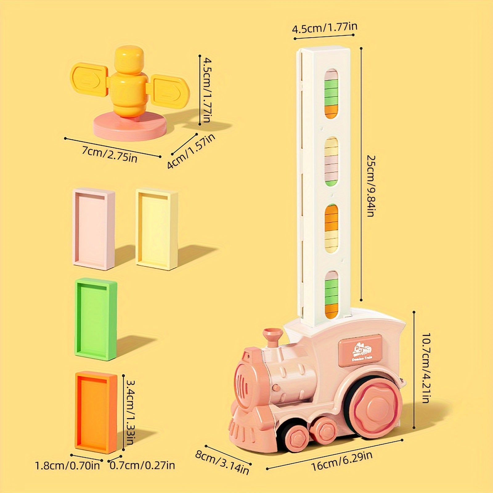Automatische dominotrein | Creatief speelgoed met licht en geluid, bouwstenenset voor kinderen