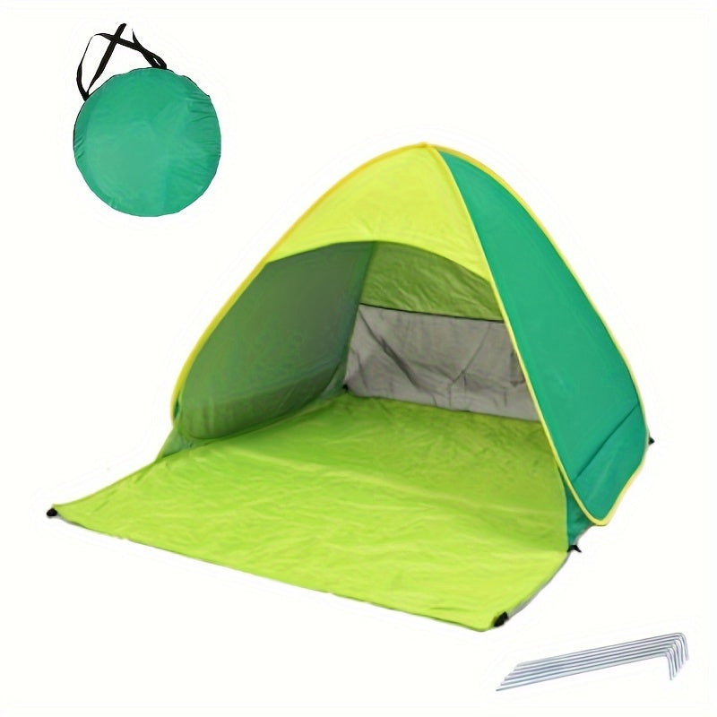 Draagbare Pop-up Strandtent – UPF 50+ UV-bescherming, Inclusief 6 Haringen | Perfect voor Outdoor & Feestdagen