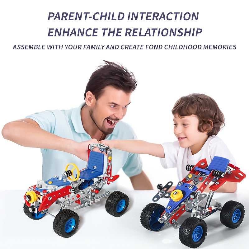 2-in-1 Retro Auto Bouwset 171-delig | Metalen DIY Speelgoed vanaf 8 Jaar