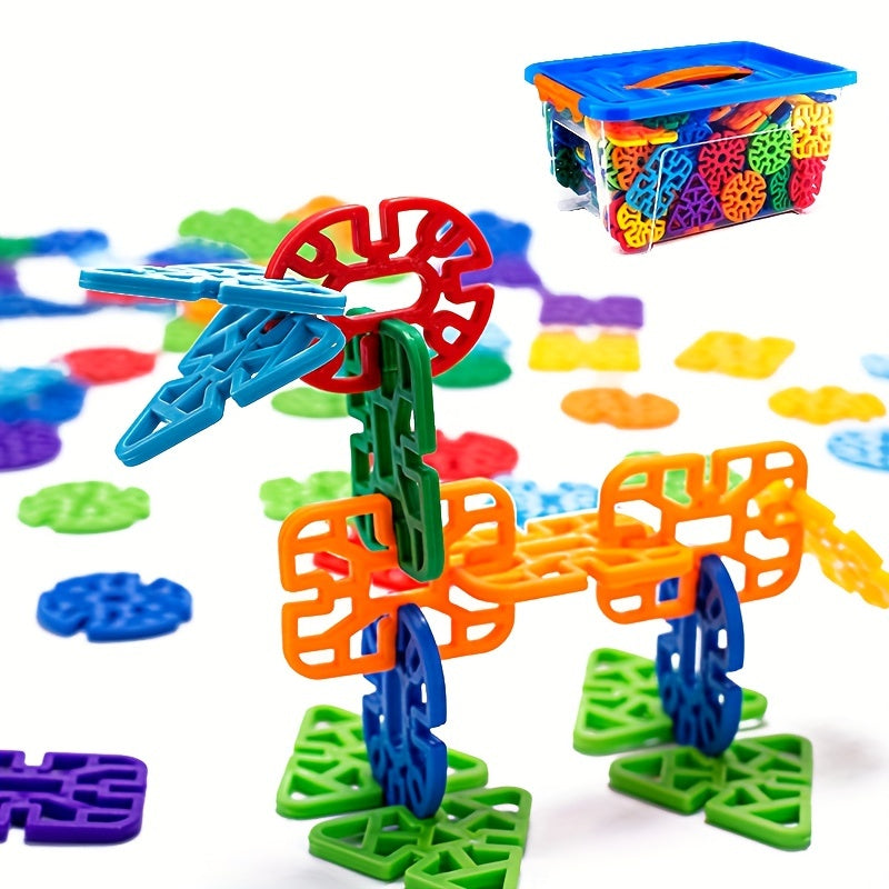 Bouwspeelgoed Kinderen 98-delig | Sneeuwvlok Blokken Puzzelset Creatief Educatief