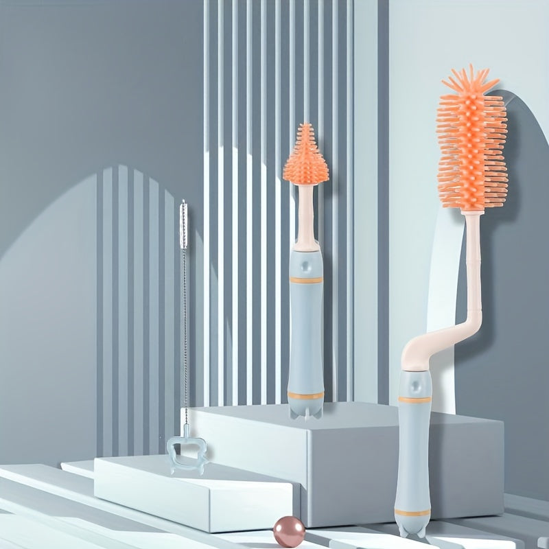 3-delige Siliconen Reinigingsborstel Set | Flesreiniger Fopspeenflesreiniging, Rietjesborstel voor Babyhygiëne