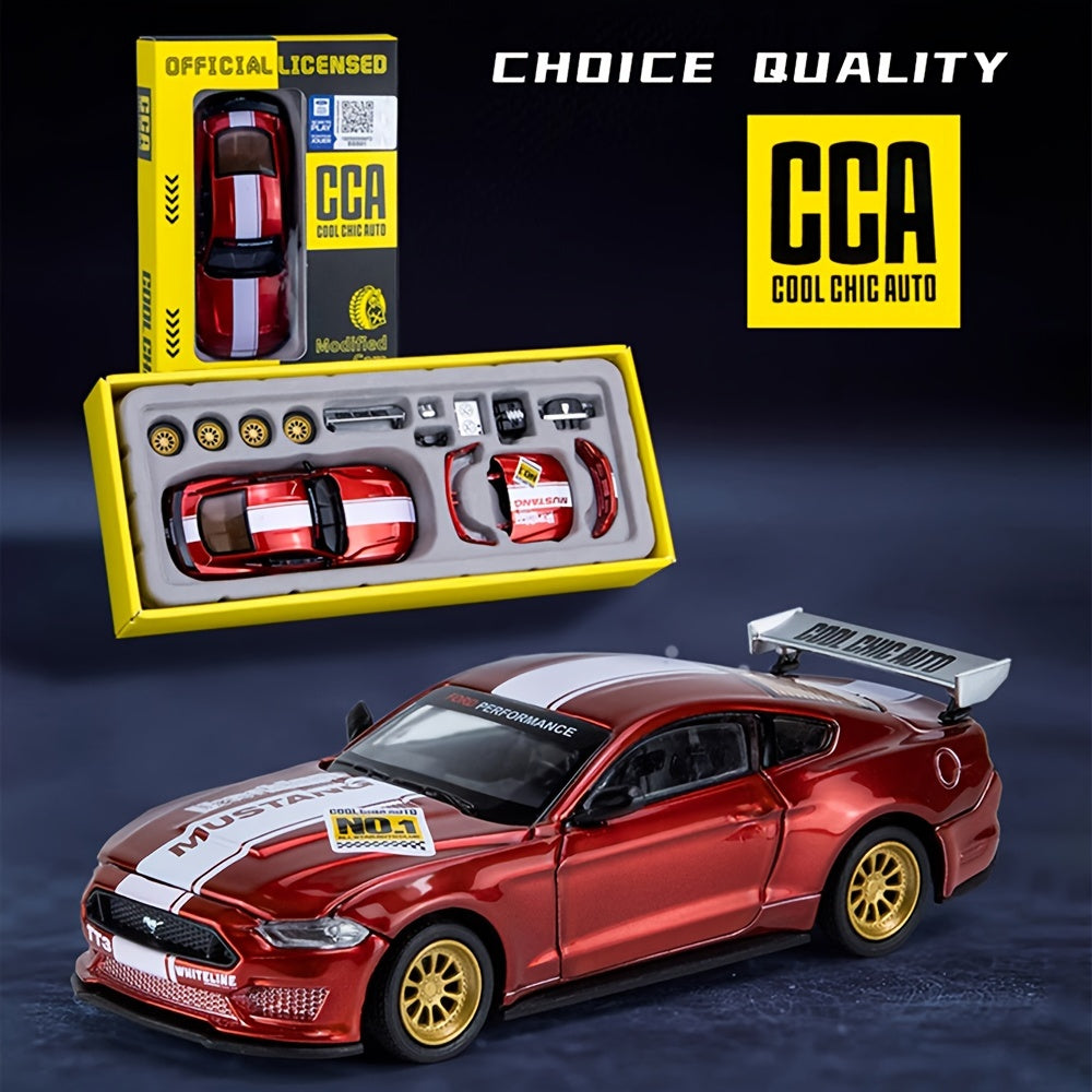 Ford Mustang GT2018-model rood 1:42 - Frictie-auto, perfect voor Kerst- en Halloweencadeaus.