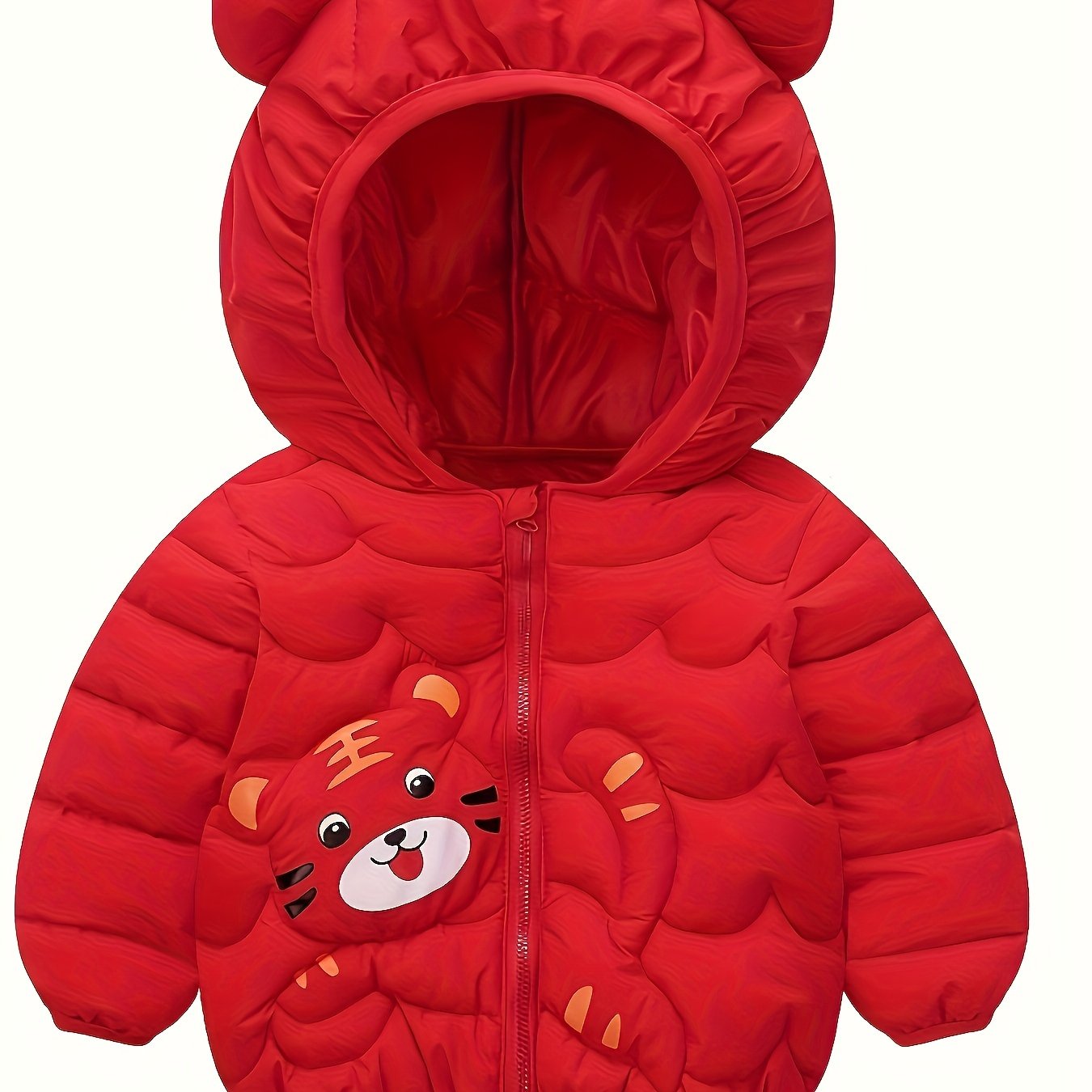 Kinder winterjas met capuchon | Warme parka dierenprint