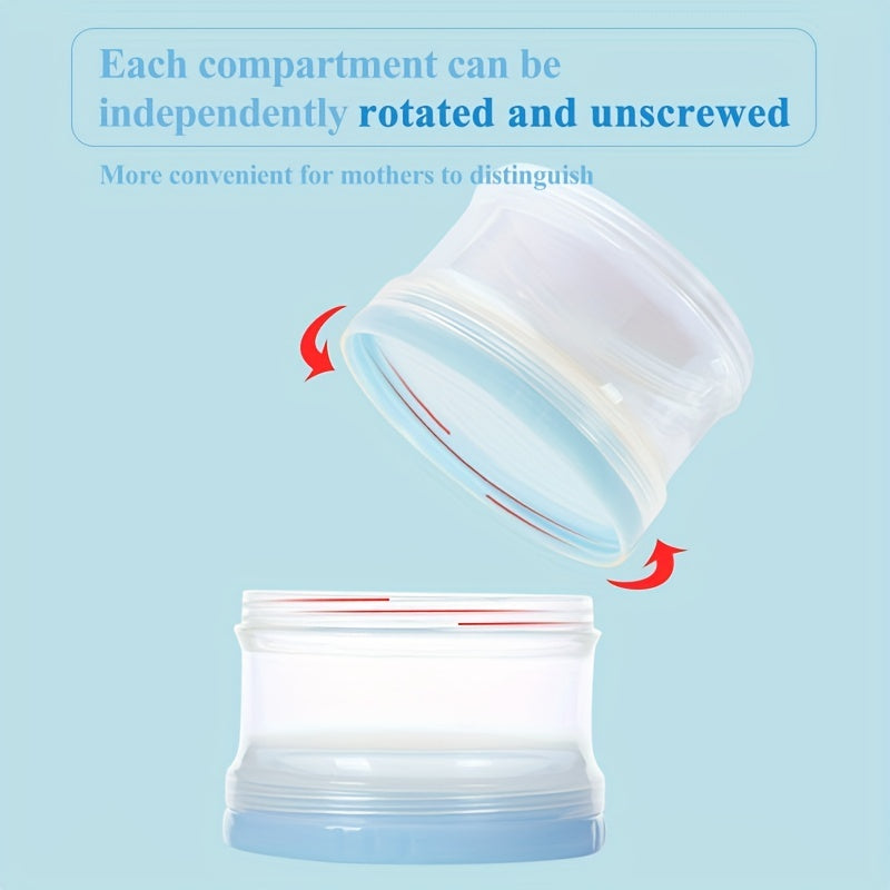 Draagbare Melkpoederdispenser | 4 Lagen Melkpoeder Container Snack Organizer voor Babyvoeding en Reizen