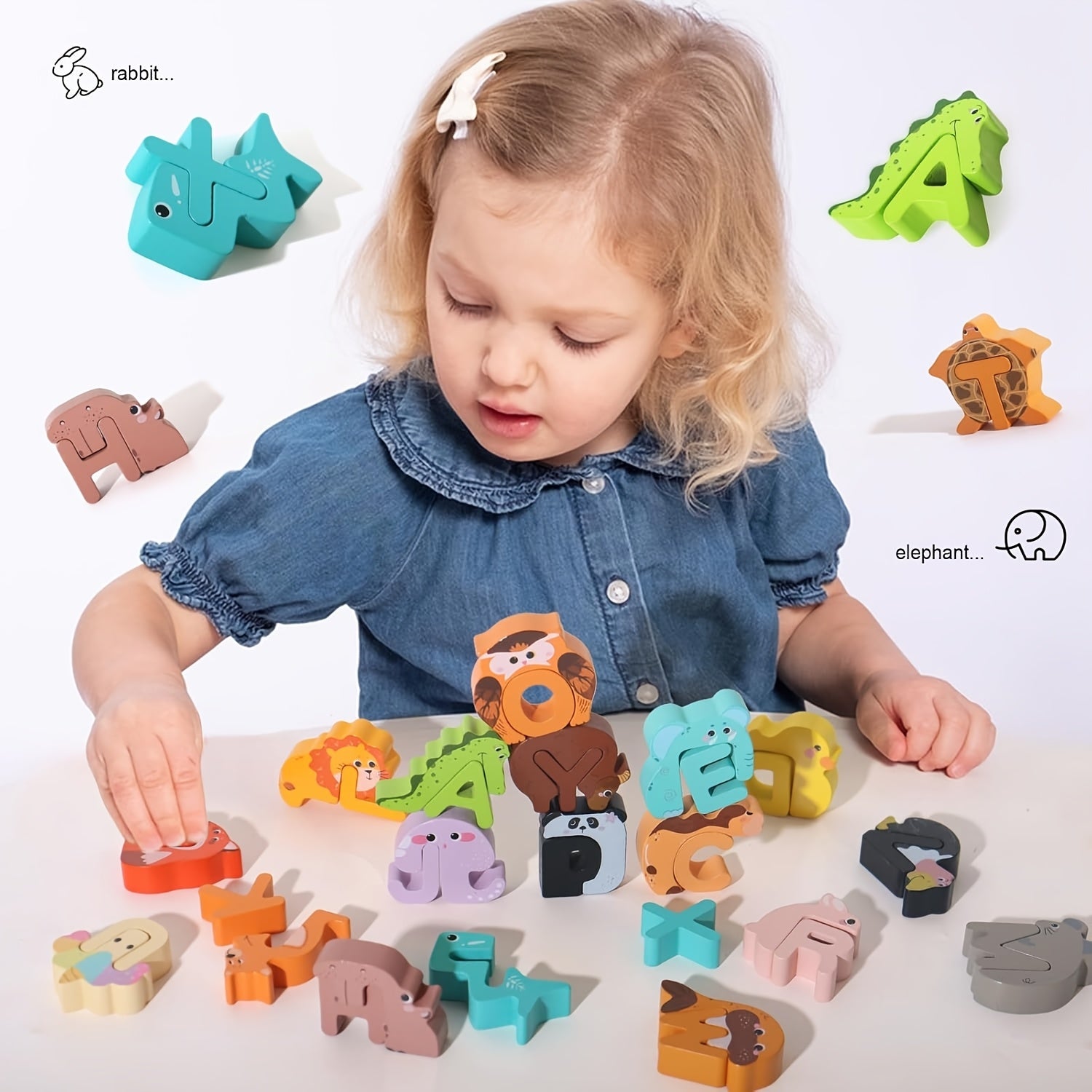 Houten Alfabet Puzzel met Dieren voor Kinderen van 3-5 Jaar - 52 Stuks Educatief Leerspel voor Jongens en Meisjes - Montessori Letters Leren Speelgoed