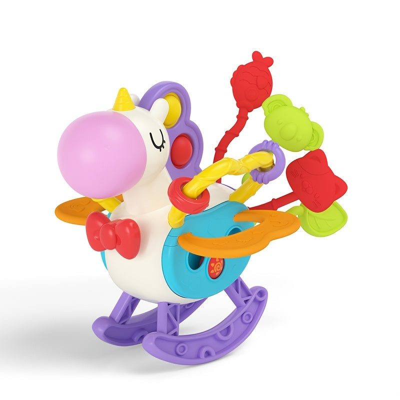 Grappige Muzikale Busy Box | Trek- en drukspeelgoed met kleurrijke geluiden en beweging. Duurzaam, geschikt voor baby's en peuters (0-3 jaar). Perfect cadeau voor Kerstmis en Nieuwjaar.