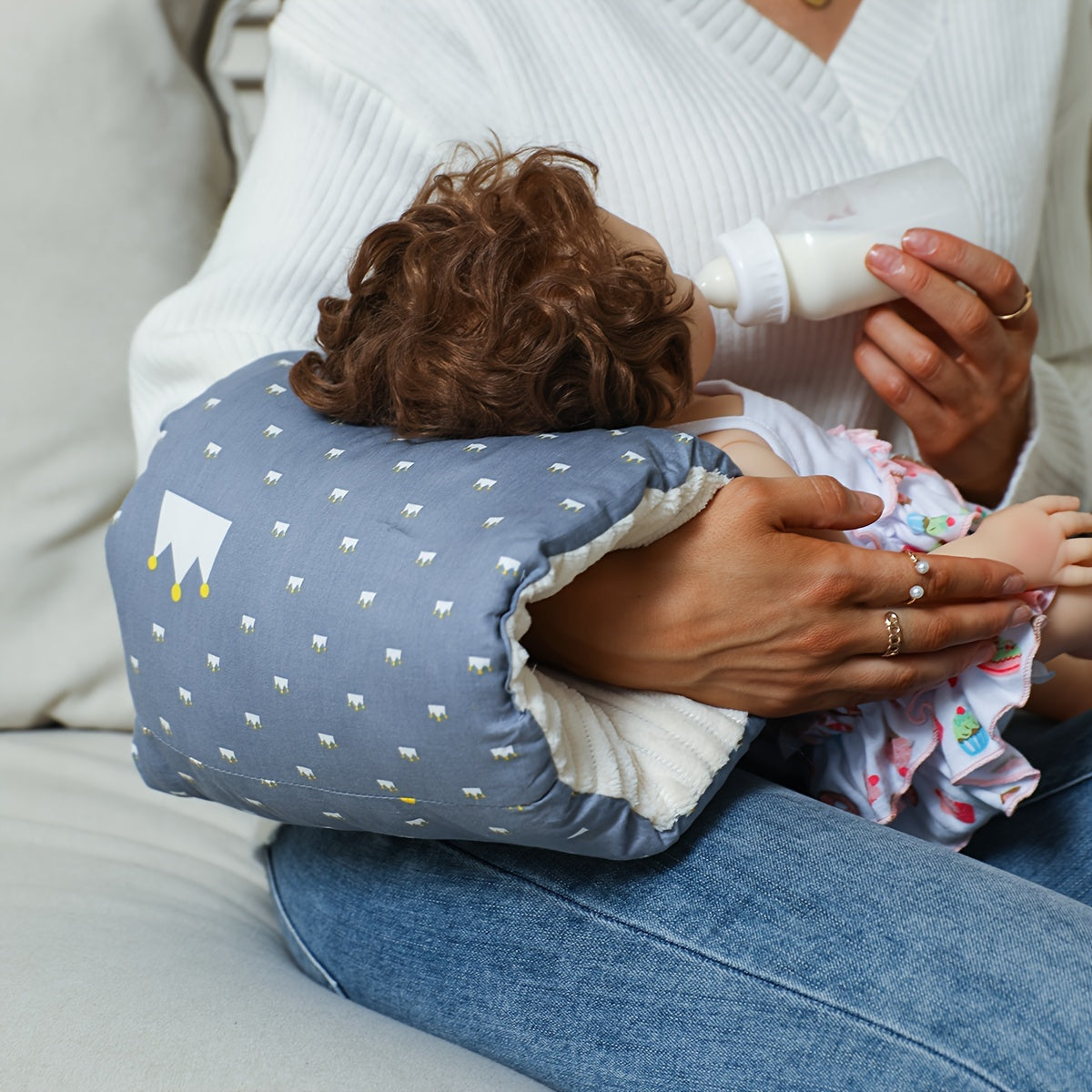 Baby Borstvoeding Arm Kussen | Zachte Borstvoedingssteun Cradle Kussen, Draagbaar Katoenen Voedingskussen, Handwasbaar, Hoofdsteun Voor 0-3 Jaar Oud