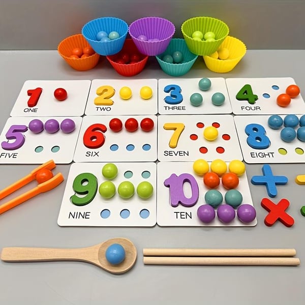 Montessori Reken Speelset - Kleurrijk Educatief Speelgoed om Tellen, Sorteren & Motoriek te Ontwikkelen - Voor Kinderen vanaf 3 Jaar