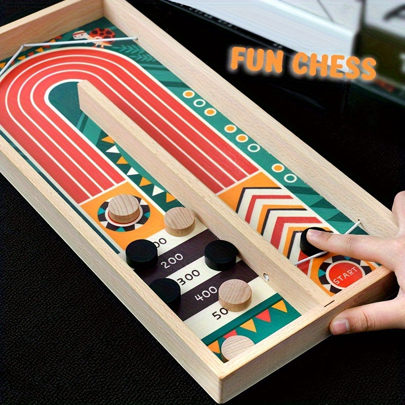 Houten Katapult Schaakspel | U-vormig 2-Speler Tafelspel, Educatief en Interactief, Leuk Cadeau