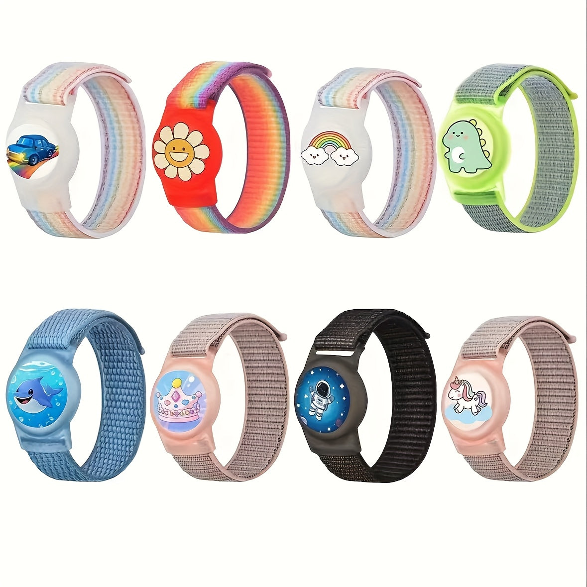 2 stuks AirTag armbandjes | Zachte ademende nylon band, unisex, meerdere kleuren, houder niet inbegrepen