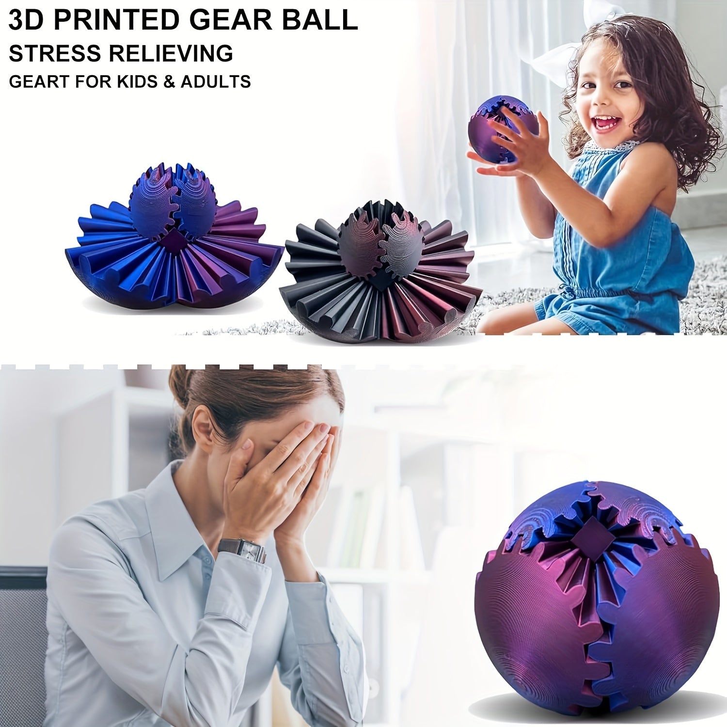 3D Tandwiel Bal - Steampunk Fidget Spinner Speelgoed, Kerstcadeau voor Kinderen