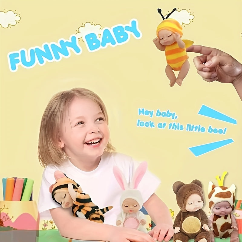 Mini Realistische Reborn Pop (4,3") | Schattig Feestartikel & Cadeau | Perfect voor Kerst & Verjaardagen
