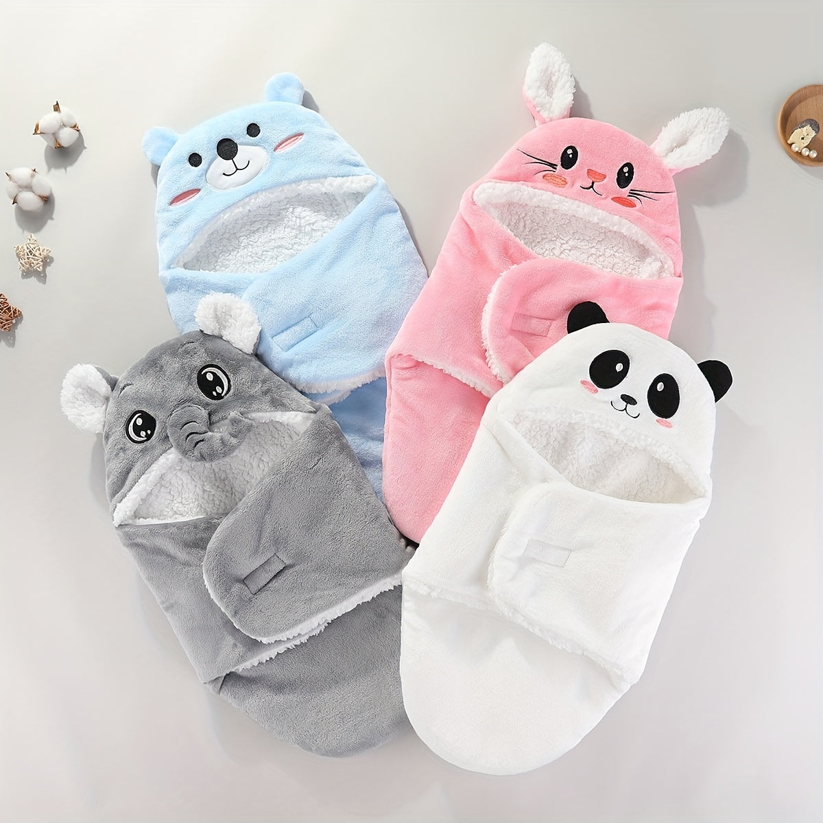 Warme Inbakerdoek en Slaapzak voor Pasgeboren Baby's - Zachte Flanellen Wikkeldeken voor Jongens en Meisjes - Ideaal als Kraamcadeau voor de Winter