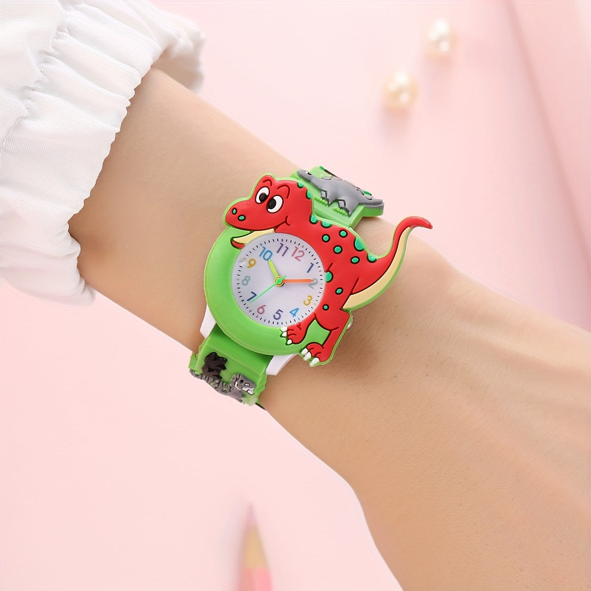 Cartoon Dinosaurus Kinderhorloge | Silicone T-Rex Band – Perfect Cadeau voor Jongens & Meisjes