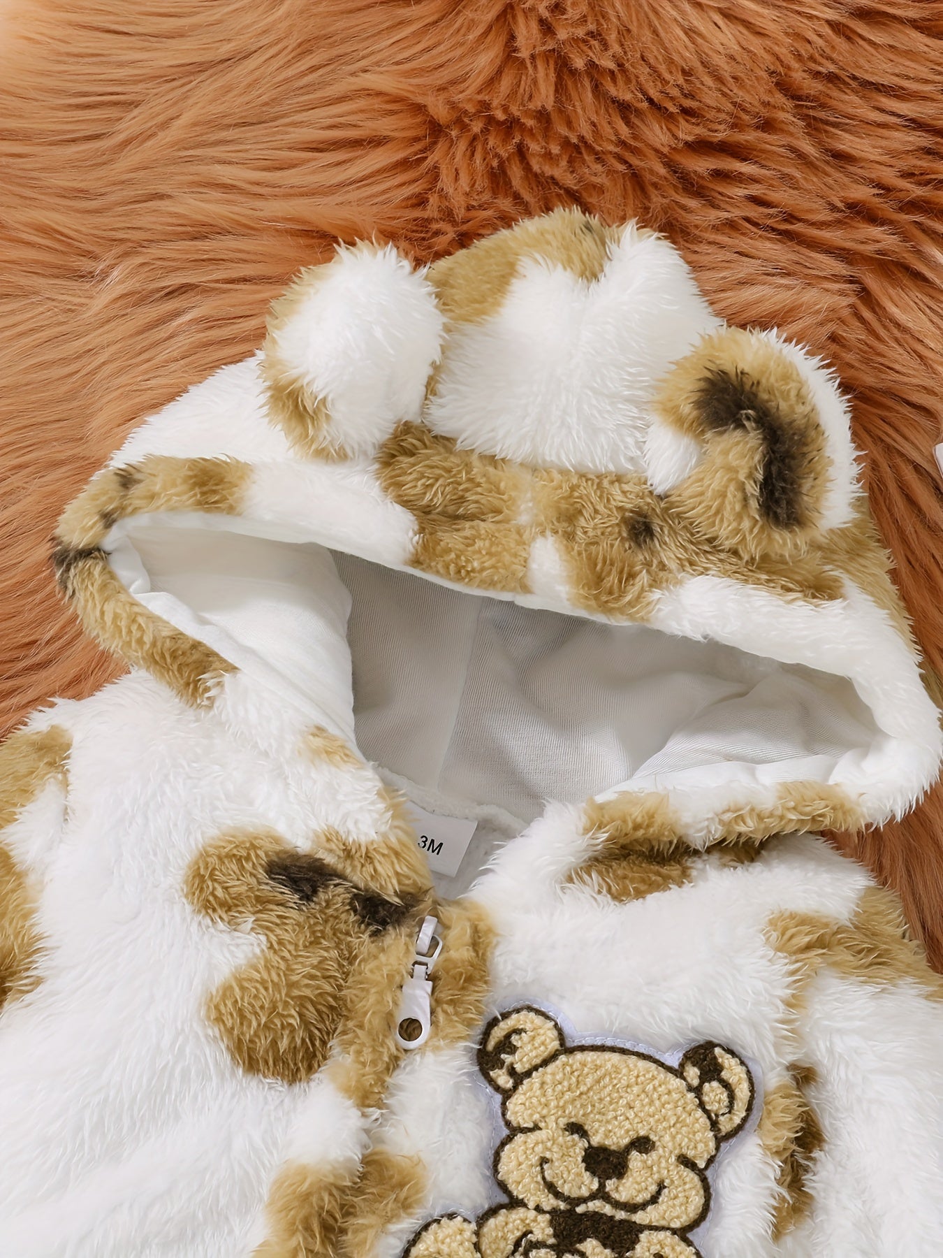 Knuffelige Beer Geborduurde Warme Gevoerde Romper met Capuchon | Onesies Bodysuit voor Peuters