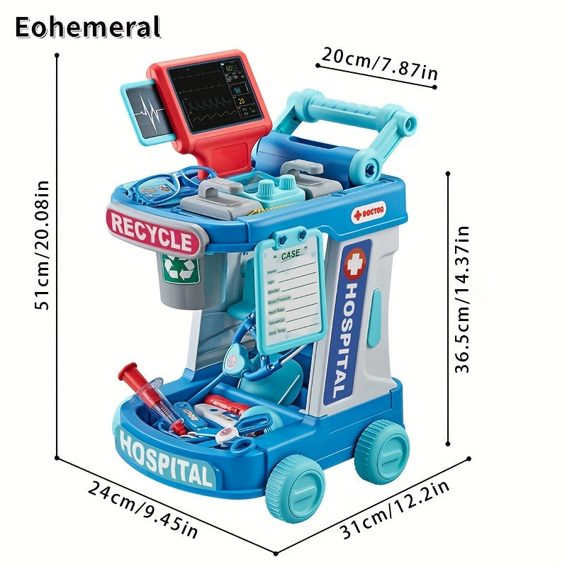 Medische Trolley - Dokter Speelset met Gesimuleerde Tafel, Behandeling & Injectie - Voor Kinderen - Educatief Cadeau voor Verjaardagen