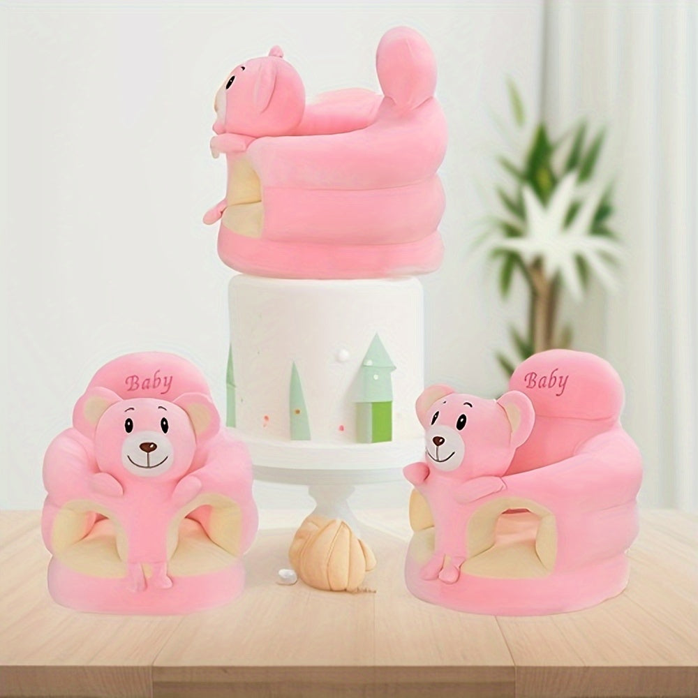 Zachte Pluche Kinderstoel voor Baby en Peuter - Groene Kinderfauteuil met Rugsteun voor Jongens en Meisjes - Comfortabel Babyzitje om te Leren Zitten