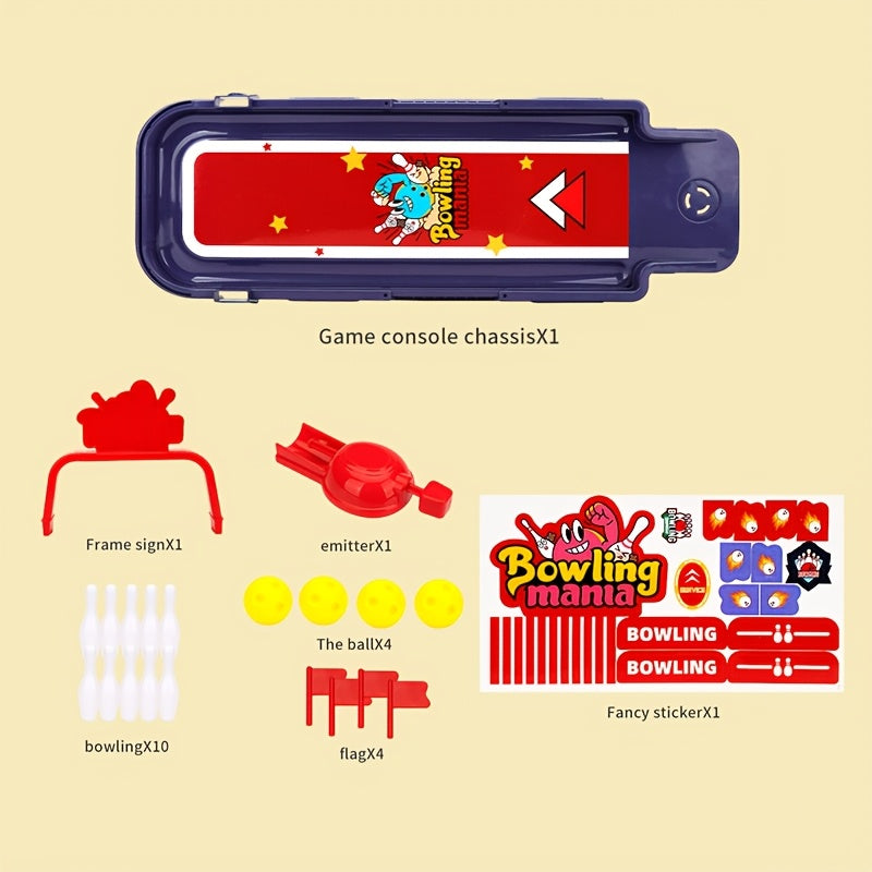 Bowling Set voor Kinderen | Tafelspel voor Gezinsplezier, Duurzaam Plastic, Perfect voor Binnen