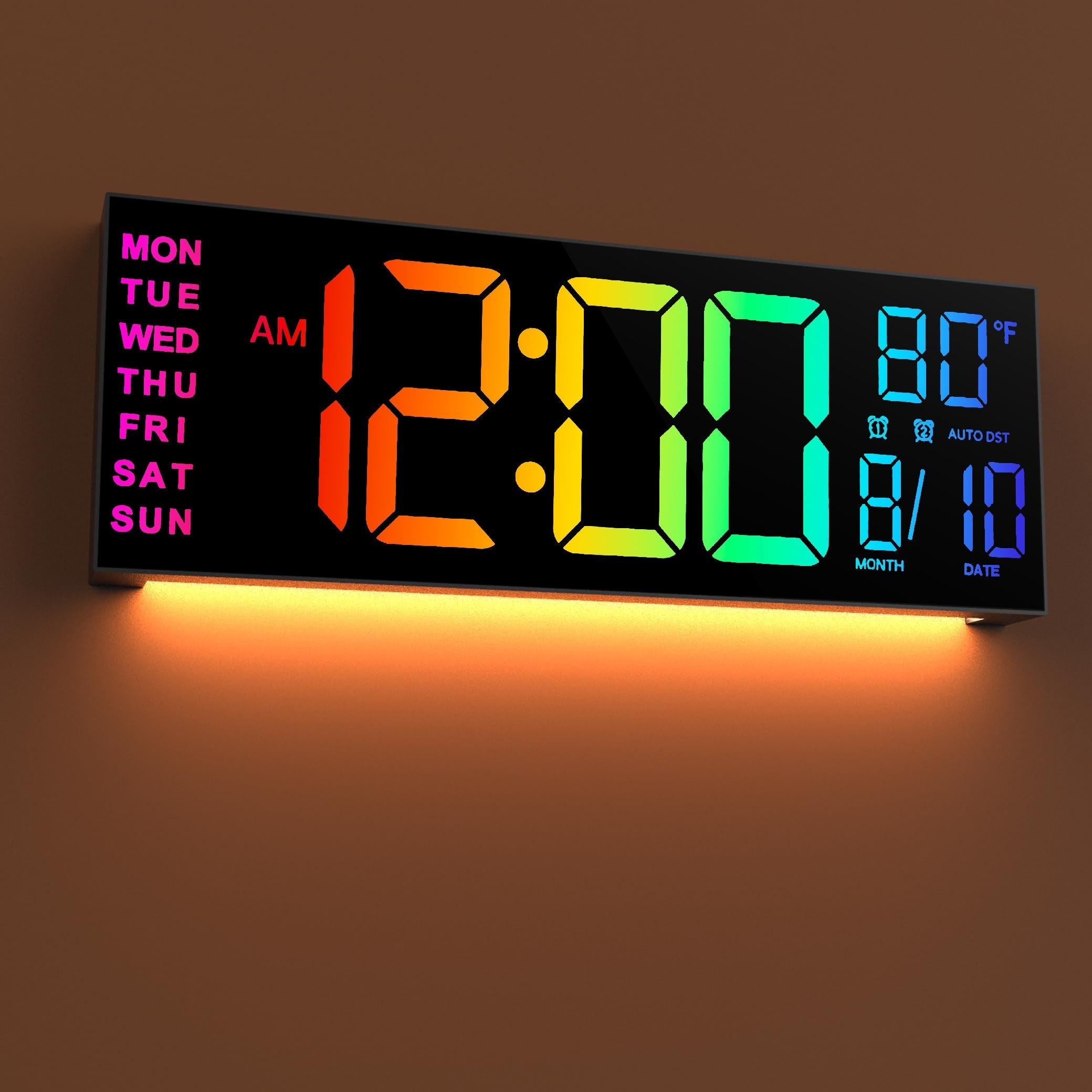 Digitale LED wandklok 41cm | Met afstandsbediening