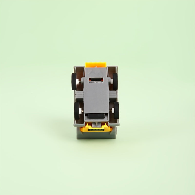 A set van 6 miniatuur bouwvoertuigen speelgoedsets, met handvat en gele kraan, graafmachine en truckmodellen – perfect als kerstcadeau, feestverrassing of taartdecoratie