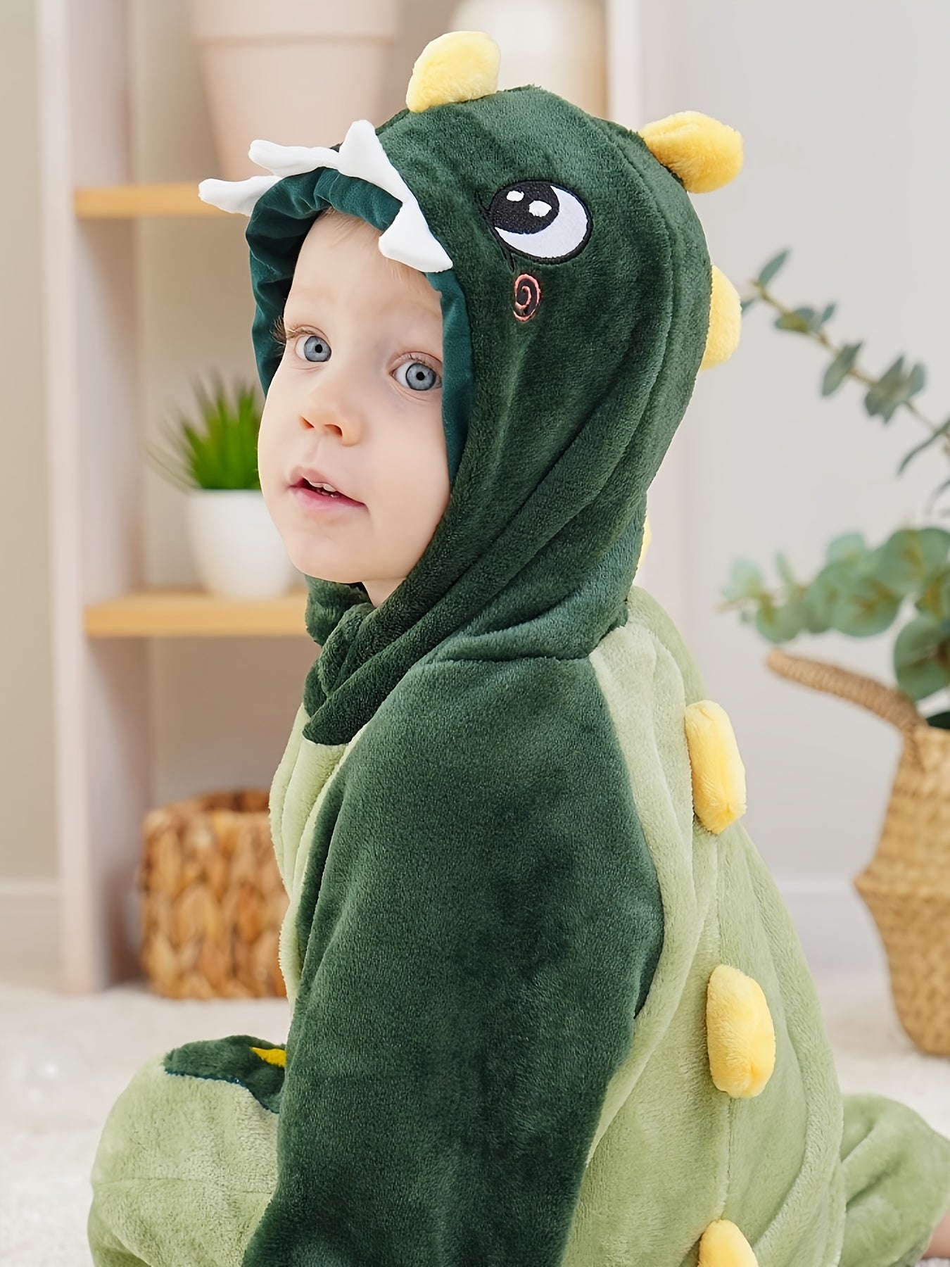 Kinder Dinosaurus Onesie Pyjama – Comfortabele Hooded Jumpsuit met Lange Mouwen