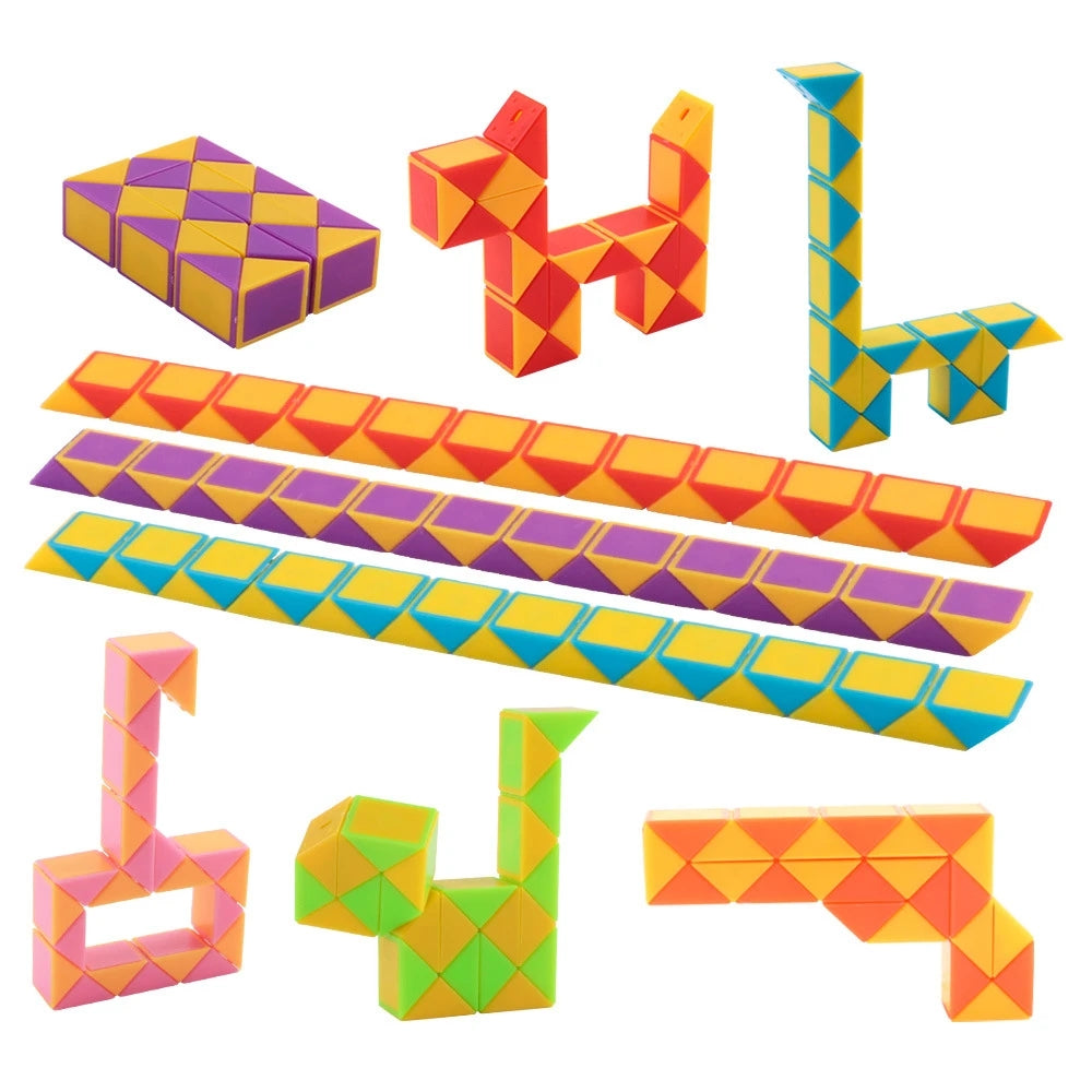 3x Magische Snake Puzzle | Vouwbare Stressverlichter | Educatief Speelgoed | Feestje & Verjaardagscadeau