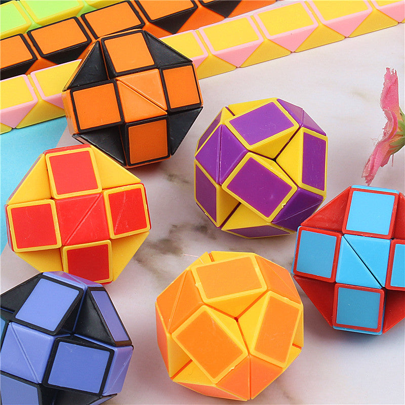 3x Magische Snake Puzzle | Vouwbare Stressverlichter | Educatief Speelgoed | Feestje & Verjaardagscadeau