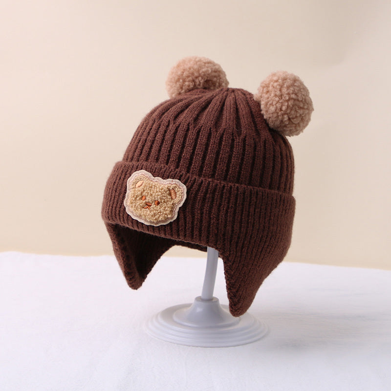 Schattige Bear Ear Baby Muts | Warme Gebreide Muts voor Jongens & Meisjes, 8 Maanden-4 Jaar | Handwasbaar