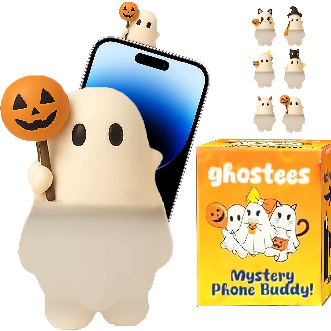 Spookje Halloween Telefoonversiering | Leuke Stick-On Decoratie voor Smartphone of Tablet