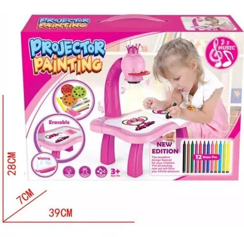 Teken- en Schilderprojector | Slimme Tekenprojector Educatief Speelbord Met Licht & Muziek Voor Kinderen Peuters