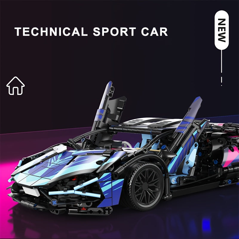 1314 Stuks 1:14 Sports Auto Model Bouwpakket - MOC Bouwblokken en Constructiespeelgoed, Verzamelaarsmodel voor Volwassenen - Perfect als Verjaardags- of Kerstcadeau