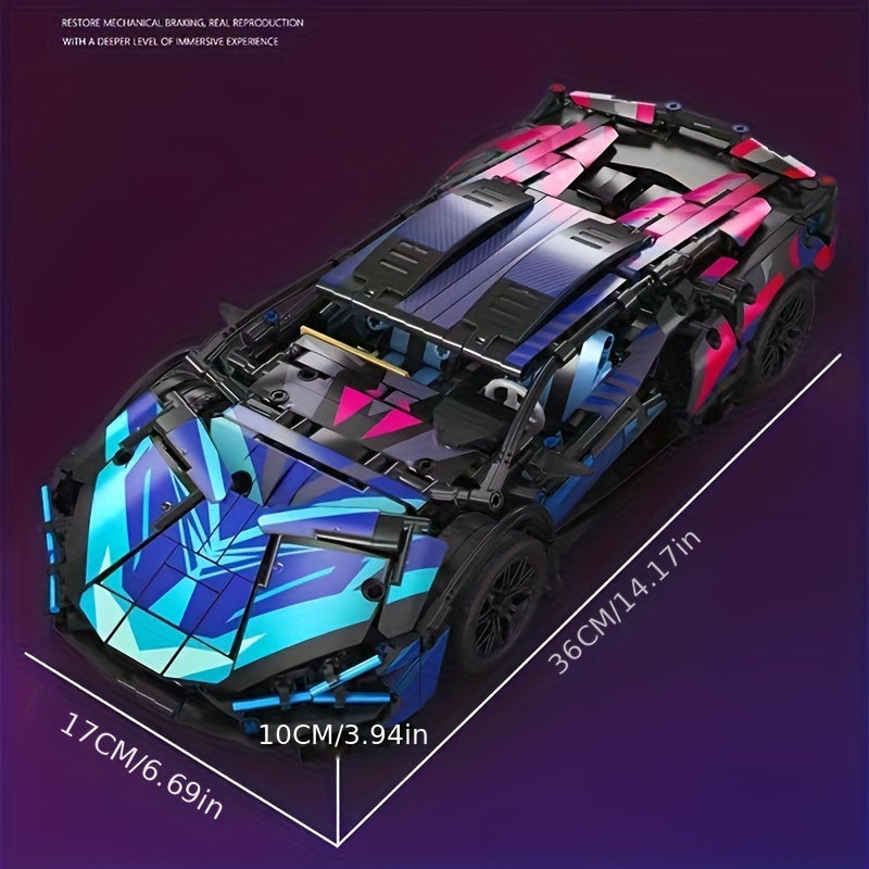 1314 Stuks 1:14 Schaal Sportwagen Bouwstenen Kit - Sportwagen MOC Constructiespeelgoed, Collectible Model Set voor Volwassenen, Verjaardags- of Kerstcadeau