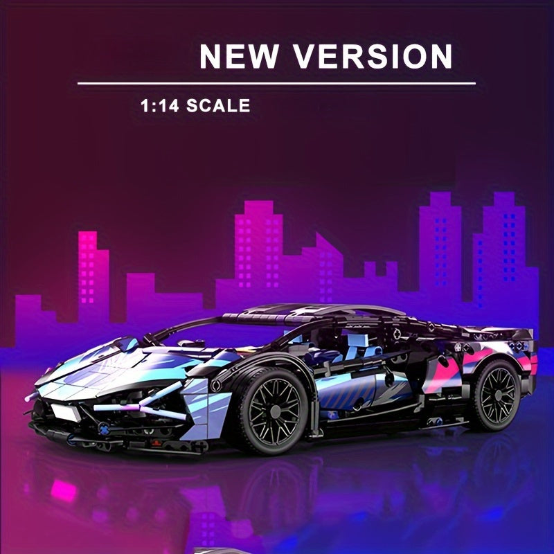 1314 Stuks 1:14 Schaal Sportwagen Bouwstenen Kit - Sportwagen MOC Constructiespeelgoed, Collectible Model Set voor Volwassenen, Verjaardags- of Kerstcadeau