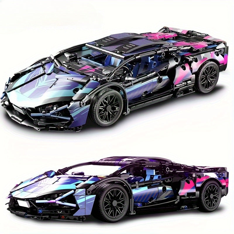 1314 Stuks 1:14 Schaal Sportwagen Bouwstenen Kit - Sportwagen MOC Constructiespeelgoed, Collectible Model Set voor Volwassenen, Verjaardags- of Kerstcadeau