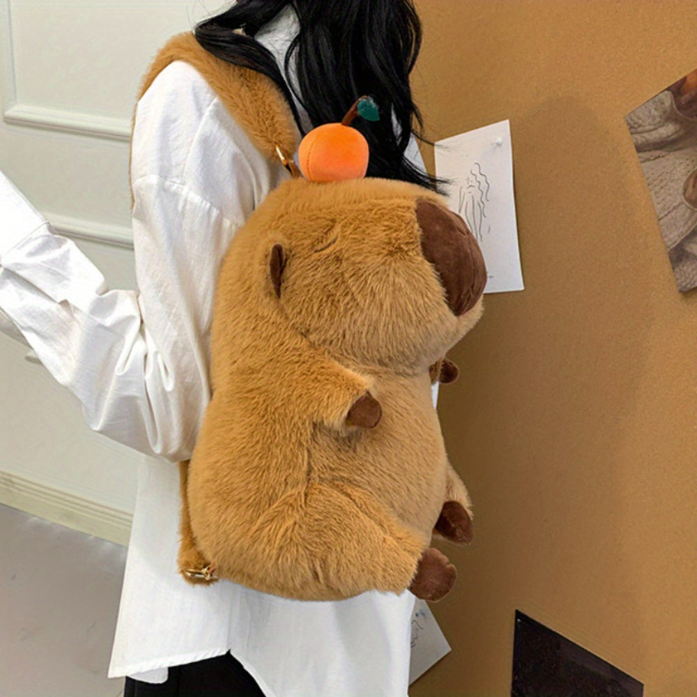 Capybara Pluche Rugzak | Schattige Mode Pluche Pop, Multifunctionele Opbergtas | Perfect voor Cadeaus en Woondecoratie