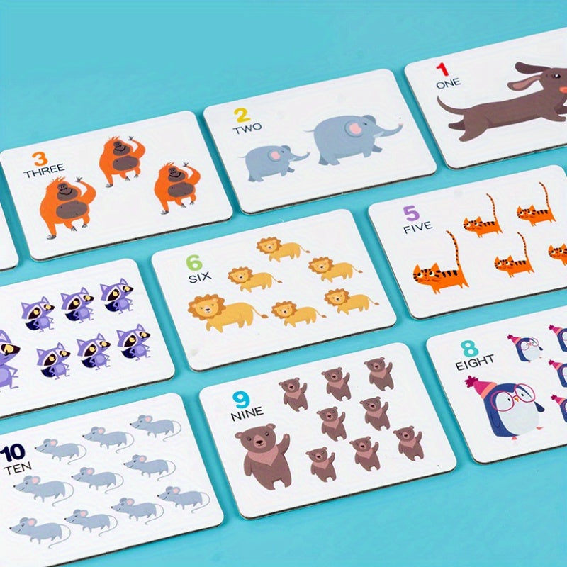 49-delige Houten Educatieve Set | Dierpuzzels en Kleurenherkenning Speelgoed