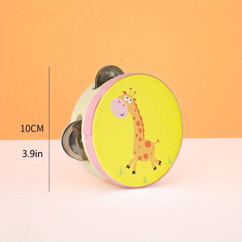 Sound Adventure | Orff Houten Tambourine | Leuke Cartoon Handtrommel voor Vroeg Leren, Peuter Educatief Speelgoed