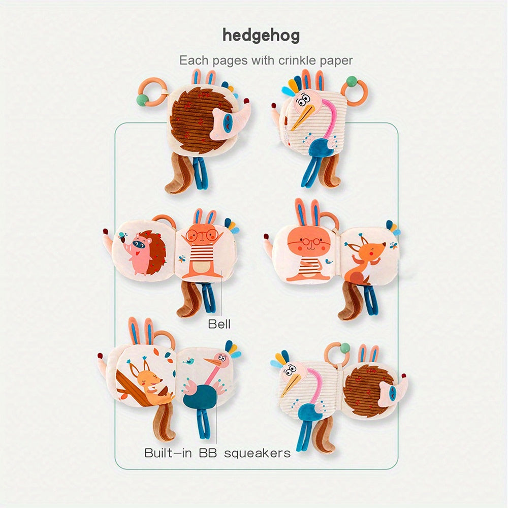 Interactief Kinder Stoffen Boek met Hanglus | Leuke Dierenvachten, Geluid & Textuur Puzzel Speelgoed voor Vroeg Leren