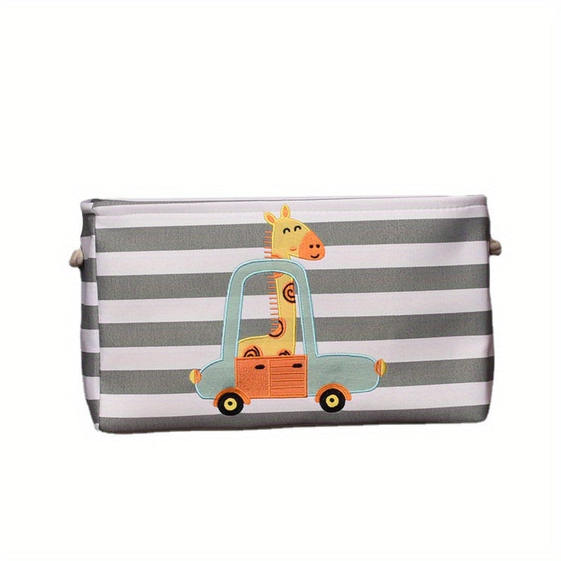 Grote Cartoon Leeuw Vouwbare Wasmand | Grijze Stoffen Organizer voor Speelgoed, Kleding en Spullen