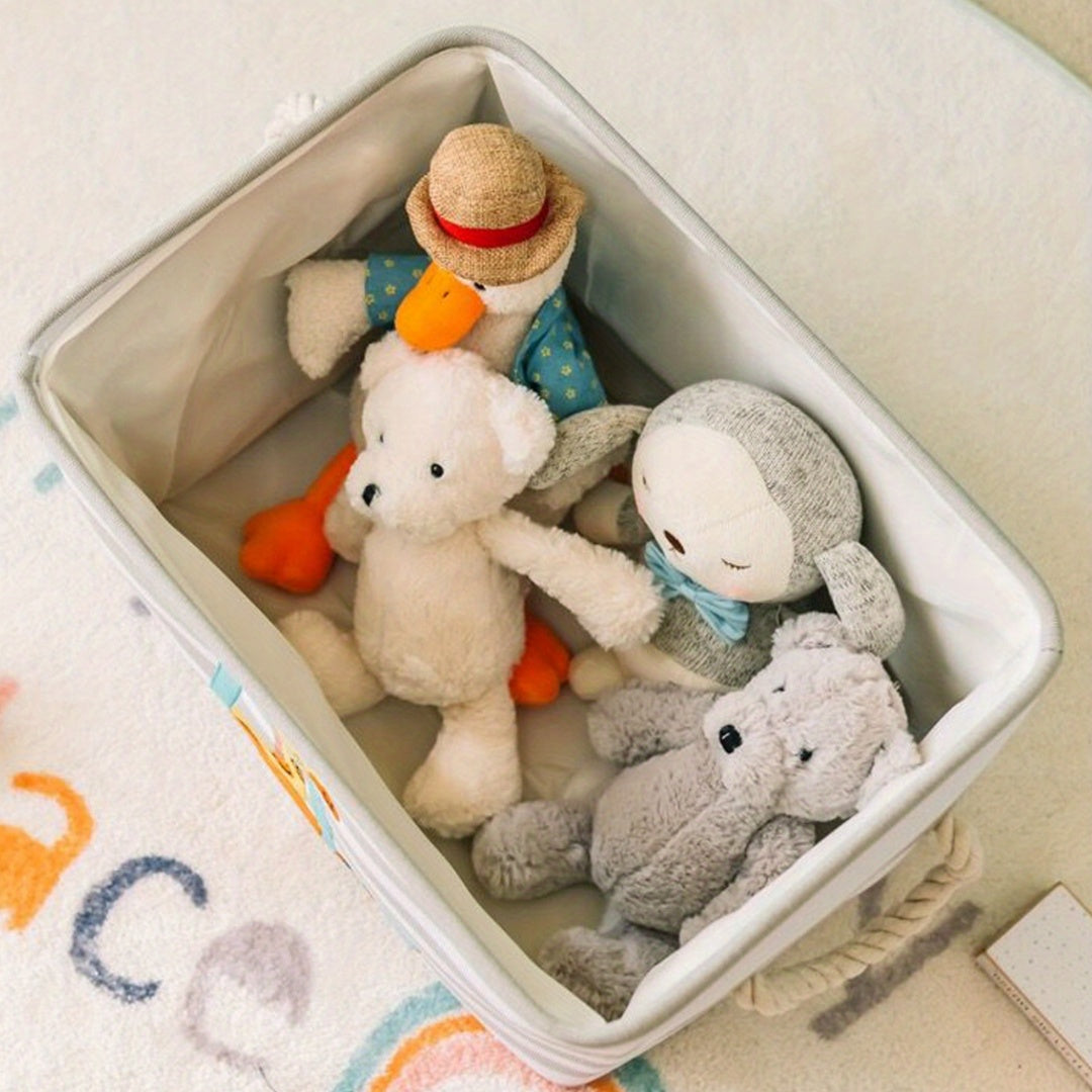 Grote Cartoon Leeuw Vouwbare Wasmand | Grijze Stoffen Organizer voor Speelgoed, Kleding en Spullen
