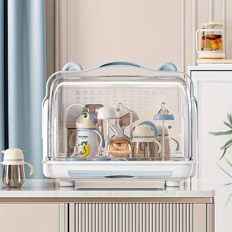 Multifunctionele Flesdrogenrek met Deksel | Stofbestendige Opbergdoos | Afvoerrek voor Servies | Organizer voor Voedingssupplementen